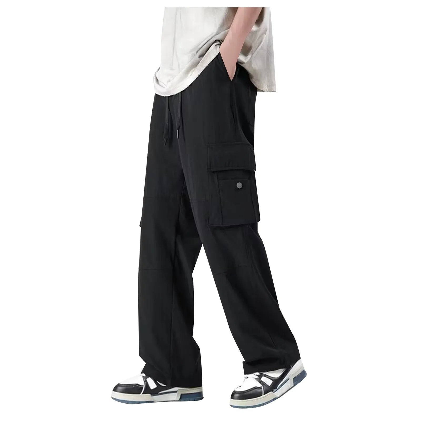 2025 Men'S Classic Straight Leg Wide Leg Pants Male