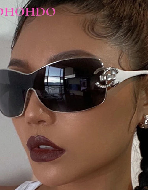 Load image into Gallery viewer, Luxury Rhinestone Oversized One - Piece Frame Y2K Women's Sunglasses Trendy Brand  Eyewear UV400
