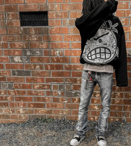 Streetwear Clothing  New Sweatshirt Cartoon Pattern Printing Oversized Hoodie