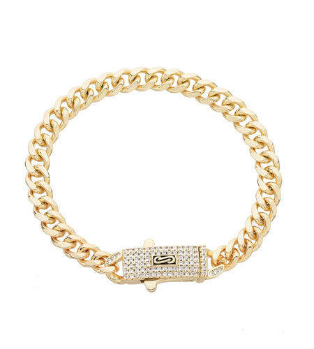 Monaco anklet 6mm Cuban chain women's anklet copper material electroplated 14k gold