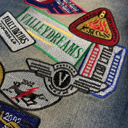 2026 American VALLEY Embroidery Rhinestone Logo Patch Label Denim Shorts Men High Quality Loose Straight Short Jeans