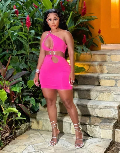 Load image into Gallery viewer, Plus Size  New Women&#39;s Fashion Sexy Circle Hollow Open Back Slim Bodycon Dress
