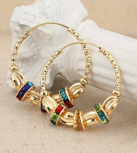 Retro Crescent Moon Hoop Earrings with Bohemian Water Drop Tassel - Eye-Catching for Women