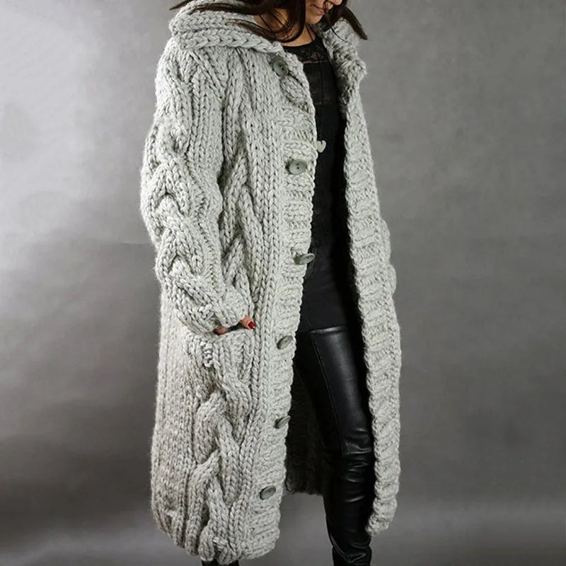 Women's Sweater New Cardigan Large Size Sweater Coat Casual Loose  Fashion Turn Down Collar Knitted Long Coats