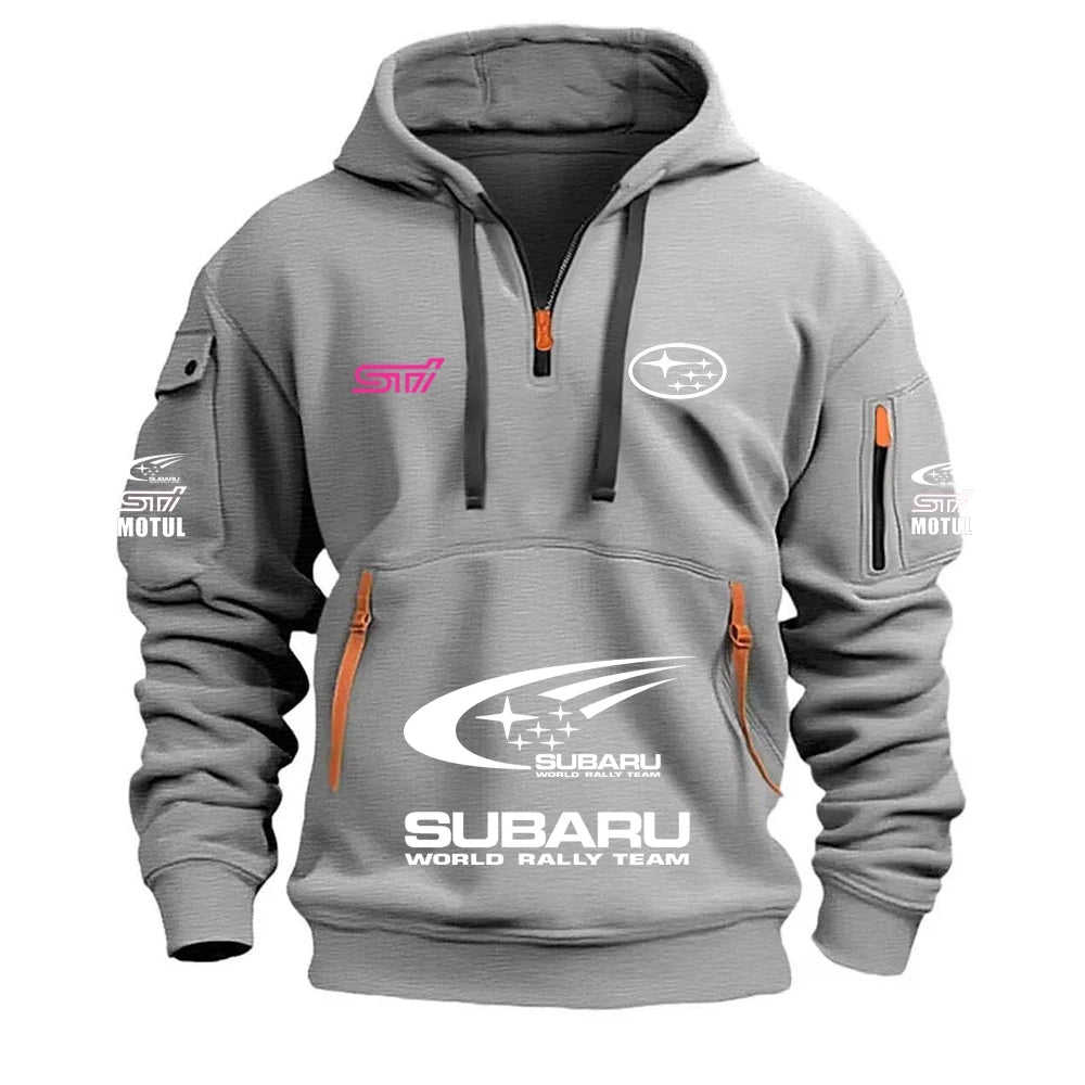 2026 New SUBARU Racing Men's Hooded Pocket Hooded Sports Fleece Hoodie