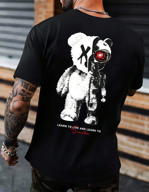 Load image into Gallery viewer, Half A Ted Bear, Half A Robotic Bear Printed Mens Tshirt
