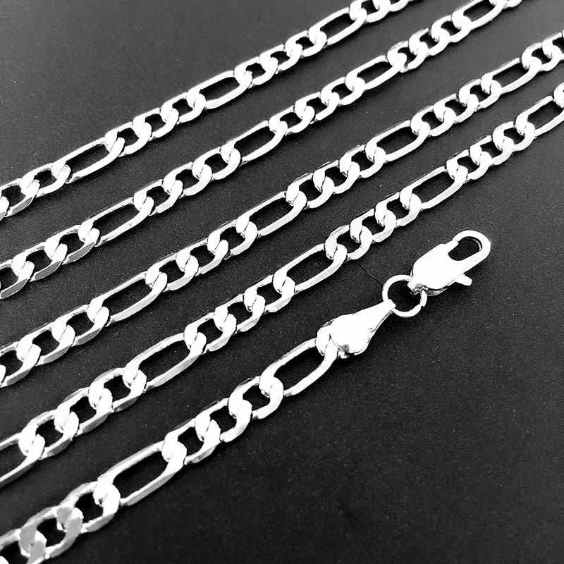 Wholesale 925 Sterling Silver Necklace 2-12mm Width 40-75cm Long Chain Lobster Clasp Men and Women E