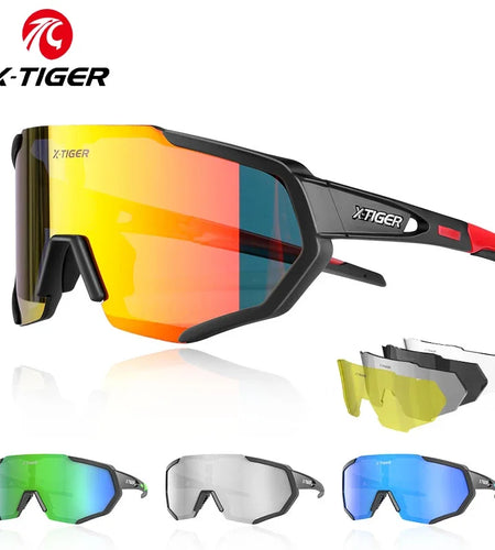 X-TIGER Polarized Photochromic Cycling Glasses Men's Bike Eyewear UV400 Road MTB Bicycle Goggles with 3/5 Lenses Sports Sunglasses