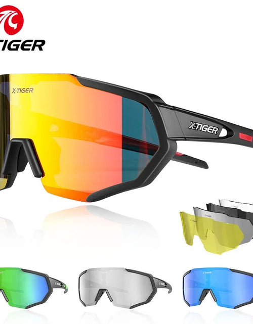 Load image into Gallery viewer, X-TIGER Polarized Photochromic Cycling Glasses Men's Bike Eyewear UV400 Road MTB Bicycle Goggles with 3/5 Lenses Sports Sunglasses
