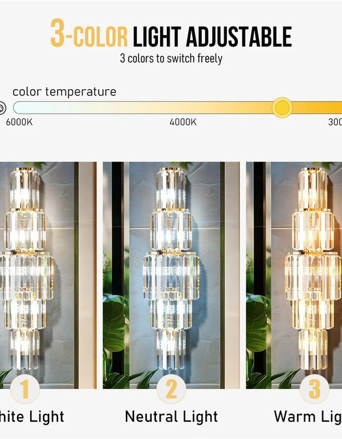 Load image into Gallery viewer, LUVODI Luxury Crystal Wall Lamp 3-Layer Wall Crystal Sconce Light E14 Led Corn Lights
