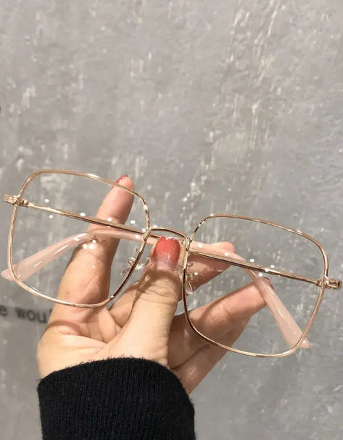 Load image into Gallery viewer, Oversized Anti Blue Light Glasses  Diamond Studded Oversized Square Eyeglasses With Glitter Frames
