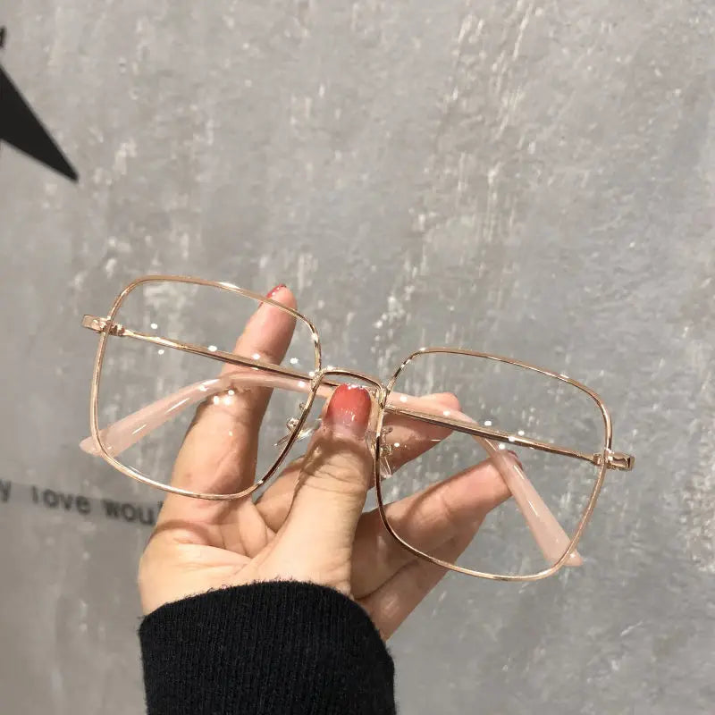 Oversized Anti Blue Light Glasses  Diamond Studded Oversized Square Eyeglasses With Glitter Frames