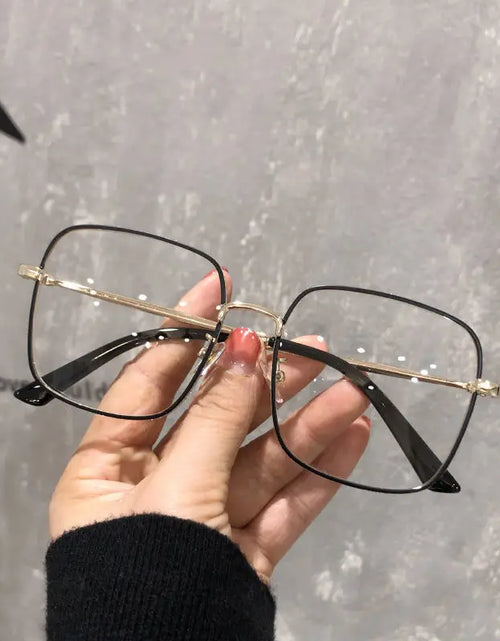 Load image into Gallery viewer, Oversized Anti Blue Light Glasses  Diamond Studded Oversized Square Eyeglasses With Glitter Frames
