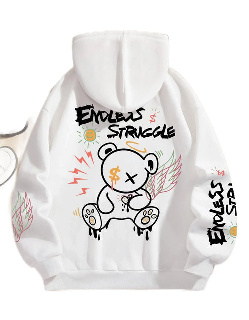 Load image into Gallery viewer, Men's sweatshirts endless struggle graffiti bear printed hoodie loose pullover sweatshirt casual
