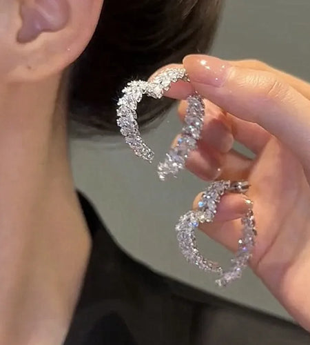 New Design Luxury Zircon Flower Stud Earrings for Women Fashion Brand Jewelry Crystal Leaves Earrings