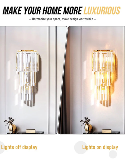 Load image into Gallery viewer, LUVODI Luxury Crystal Wall Lamp 3-Layer Wall Crystal Sconce Light E14 Led Corn Lights
