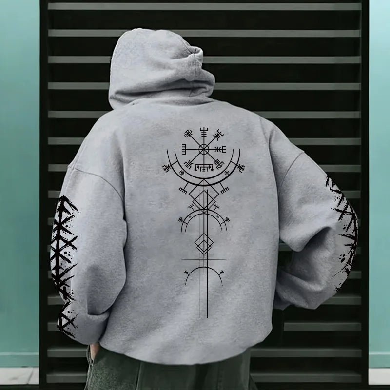 Men's Hoodie High Grade Ancient Viking Rune Pattern Sweatshirt Male