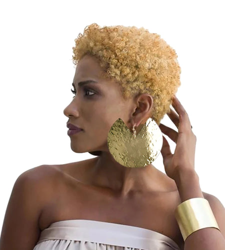 Oversized Fan-shaped Stainless Steel Dangle Earrings Alloy Big Drop Statement Earrings For Women