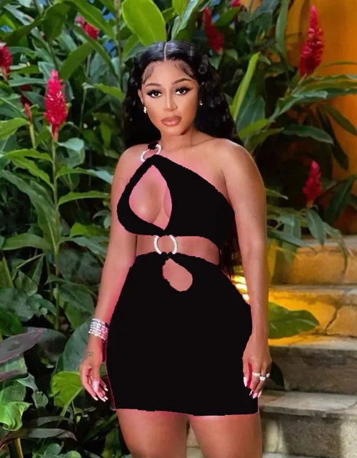 Load image into Gallery viewer, Plus Size  New Women&#39;s Fashion Sexy Circle Hollow Open Back Slim Bodycon Dress
