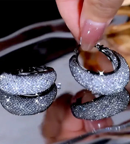 New Fashion Trend Unique Design Elegant Exquisite Luxury Mesh Zircon Earrings for Women