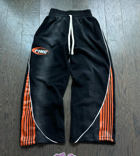 Fashion Stripes Pants New American Trend Hip Hop Men Jogger Drawstring Sweatpants Oversize