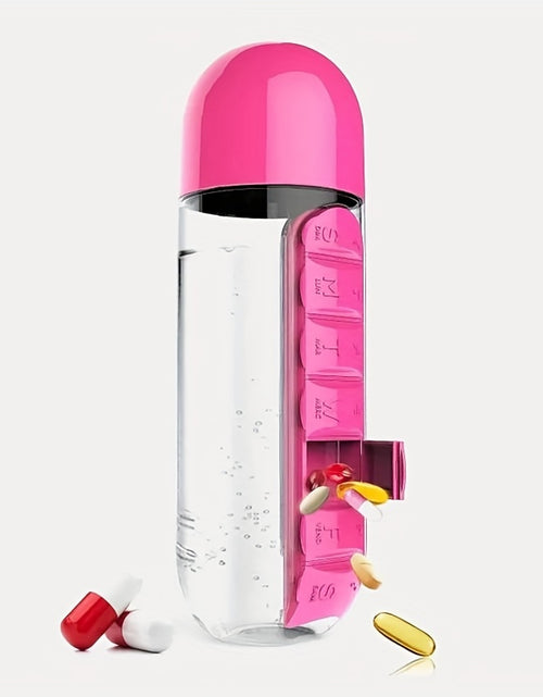 Load image into Gallery viewer, Creative Two-in-one Medicine Box Water Cup Seven-day Divided  Portable Water Bottle One-week Medicine Box Cup
