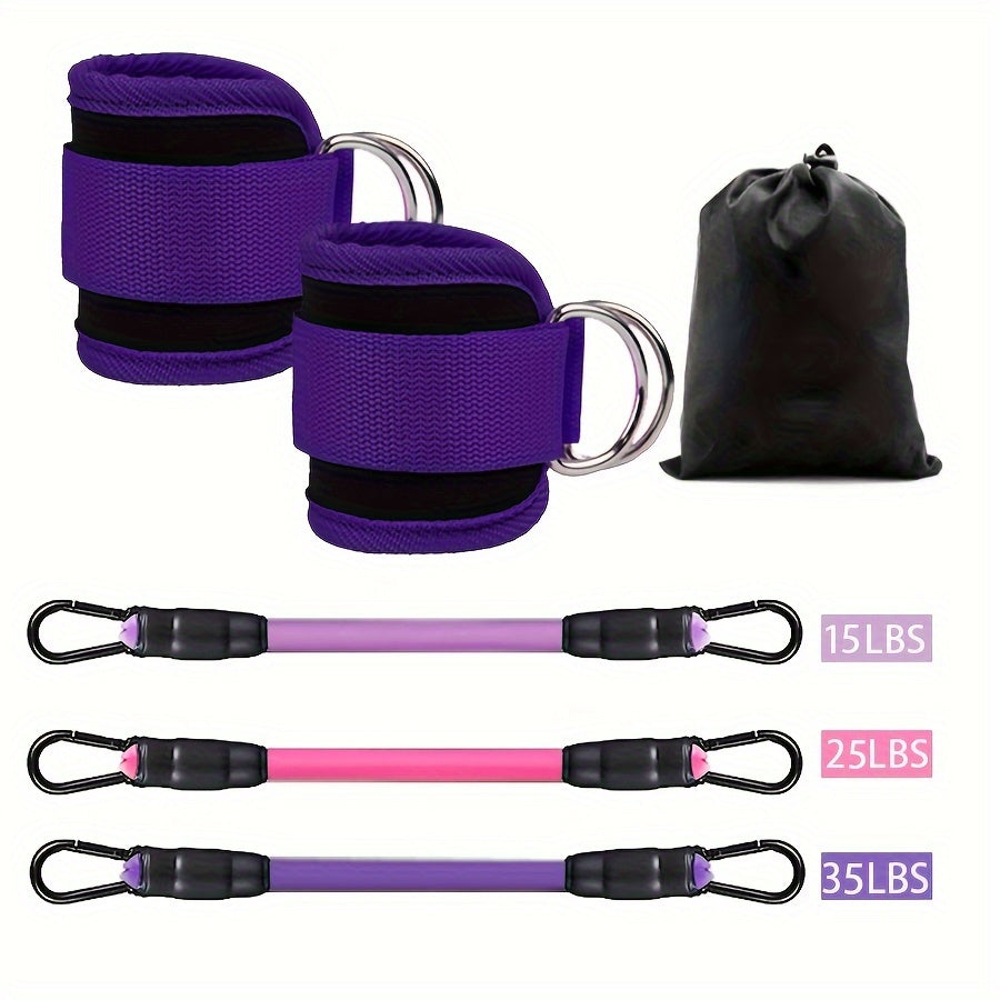 5pcs Ankle Resistance Bands, Ankle Bands For Working Out With Cuffs, Resistance Bands For Leg & Butt Training, Ankle Straps With Exercise Bands