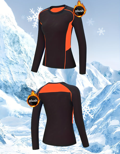 Load image into Gallery viewer, Women 2pcs Winter Sportswear Pants Outdoor Sports Riding Casual Warm Compression Underwear Leggings Set
