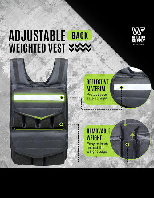 Load image into Gallery viewer, 40 LB Adjustable Weighted Vest for Strength Training, Workout and Running, Body Weight Vest for Men and Women, Weighted Jacket, Removable Weight Included, Regular Length
