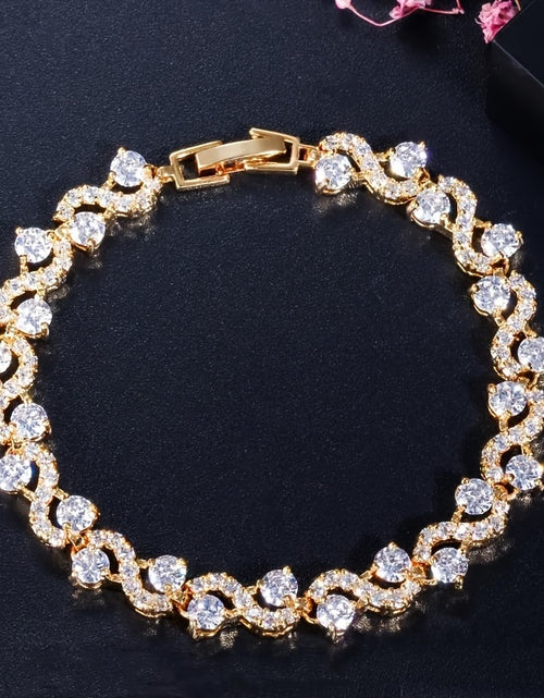 Load image into Gallery viewer, 1pc Colorful Wave Crystal Stone Chain Bracelet - Fashionable, Stylish
