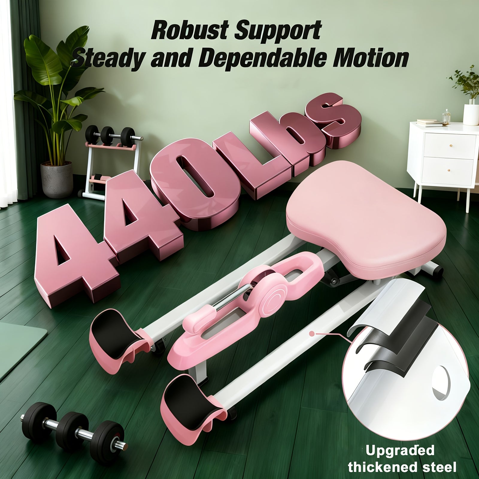 Leg Split Machine, Heavy-Duty 440LBS Capacity Adjustable Home Gym Equipment, Sturdy Construction Non-Slip Base Plate, for Women's Yoga Dance Ballet Martial Arts Squats Core Workouts, Full-Body & Leg Strength Training