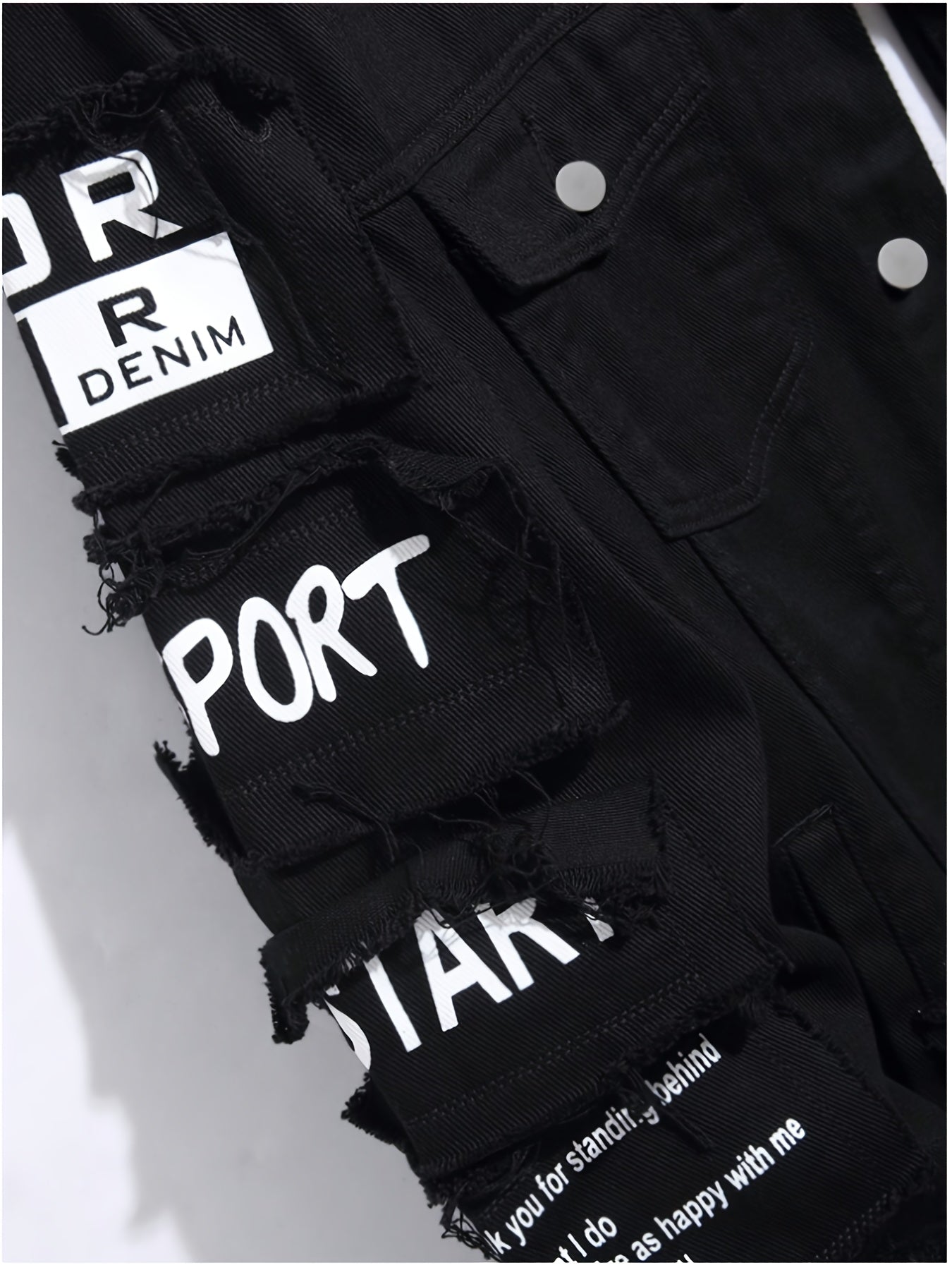 Men's Heavyweight Denim Jacket - Oversized Retro Streetwear Coat with 3D Patchwork Design, Single-Button Closure, Machine Washable, 4-Pocket Construction (Yellow/Black)