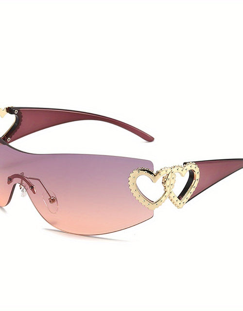 Load image into Gallery viewer, Fashion Glasses Heart Border Decorative Glasses, Gradient Lens, Anti-reflective
