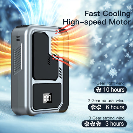 [4-in-1 Portable Fan] 4-in-1 Portable Neck Fan Rechargeable 3 Speeds Personal Fan | Wearable Clip-on Fan With USB Charging Waist Belt Solid | Great For Outdoor Work, Hands-Free Waist Clip For Work Outdoor Travel, Great Birthd