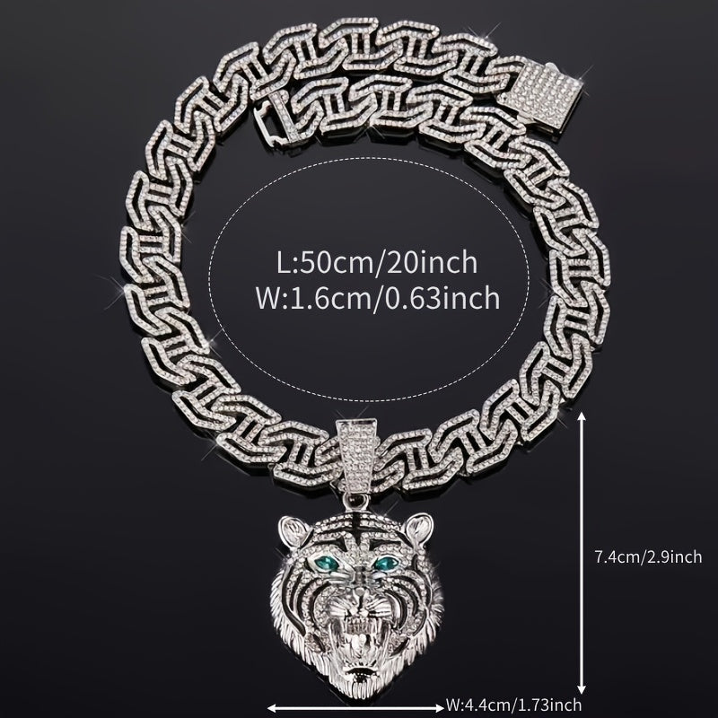 Men's Pioneer Lion Head Necklace - Bold Golden-Tone Chain with Eyes & -Accented Mane, Rap Jewelry Gift - Includes Gift Box, Lion Jewelry, Statement Piece, Eye catching Pendant, Detailed Craftsmanship