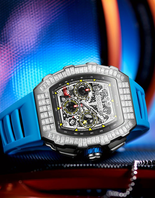 Load image into Gallery viewer, Men Automatic Mechanical Watch, Barrel Shape Hollow Tourbillon, Date Display, High-quality 3ATM Waterproof, Suitable For Casual And Formal Occasions, Daily Wear, Luxurious Sports Watch

