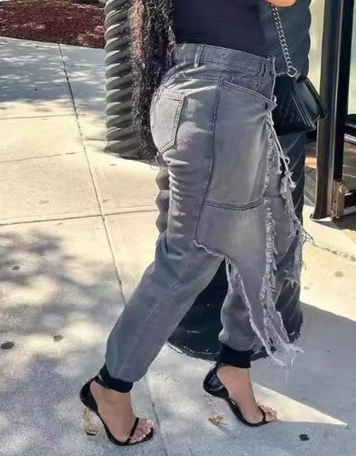 Load image into Gallery viewer, Women&#39;s Jeans - High-Waisted Stretch Leg Pants Very Unique Design with Lace-Up Closure, - Fall 2025 Streetwear Fashion
