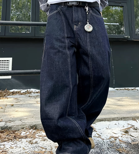 Men Loose-Fitting Wide Leg Denim Jeans, Comfortable On The Upper Body, Fitted And Loose, Classic And Timeless, The Latest Product, Machine Washable