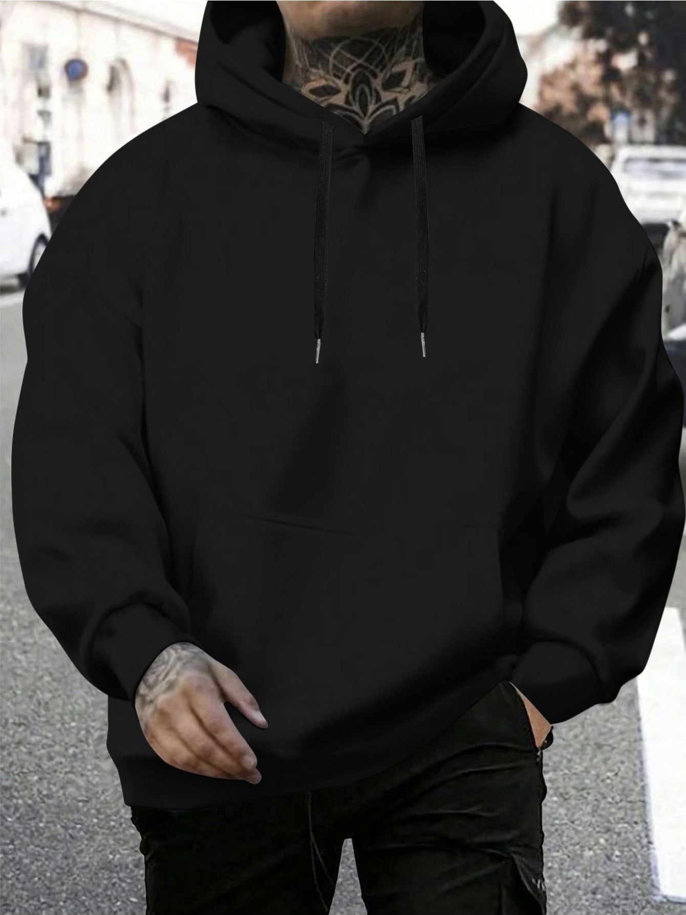 A “I Avoid Shit Because My Temper - Edgy and Cautionary Typography” Bold and Temper - awareness - oriented Comfortable Men's Back - printed Hoodie