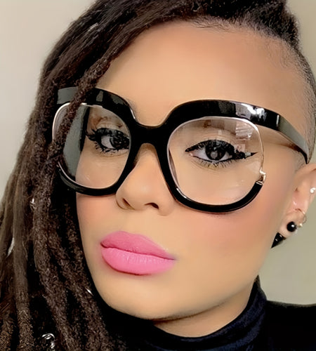 Oversized Y2K Fashion Full Rim Glasses with AC Lens, Anti-Blue Light, Metal Hinges, and Anti-Fog Cloth Included