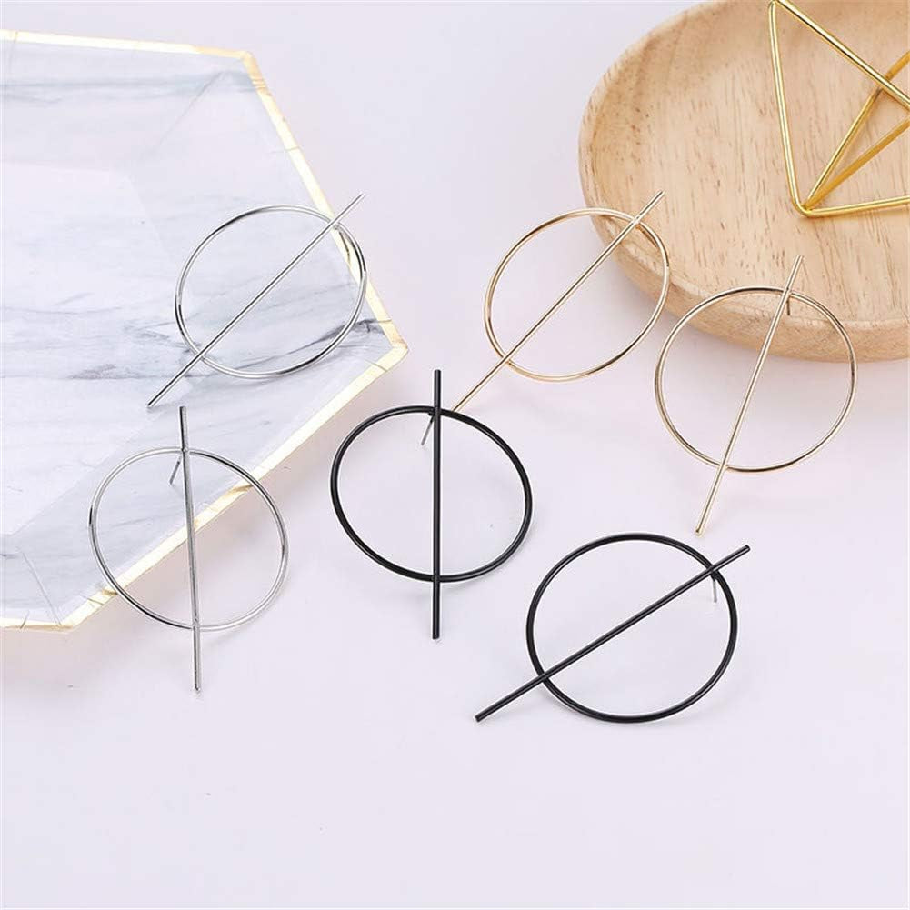 Geometric Double Circle Hoop Dangle Earrings Simple 8 Infinity Knot Bar Tassel Drop Earrings for Women Jewelry