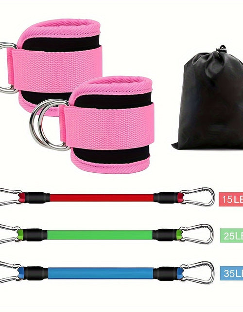 Load image into Gallery viewer, 5pcs Ankle Resistance Bands, Ankle Bands For Working Out With Cuffs, Resistance Bands For Leg &amp; Butt Training, Ankle Straps With Exercise Bands
