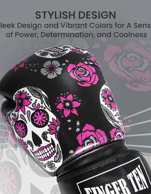 Load image into Gallery viewer, Premium Protective Boxing Gloves For Women 1Pair for Punching Sparring Kickboxing MMA Training, Stylish Comfort Heavy Bag Glove Sizes 10 12 14oz for Women
