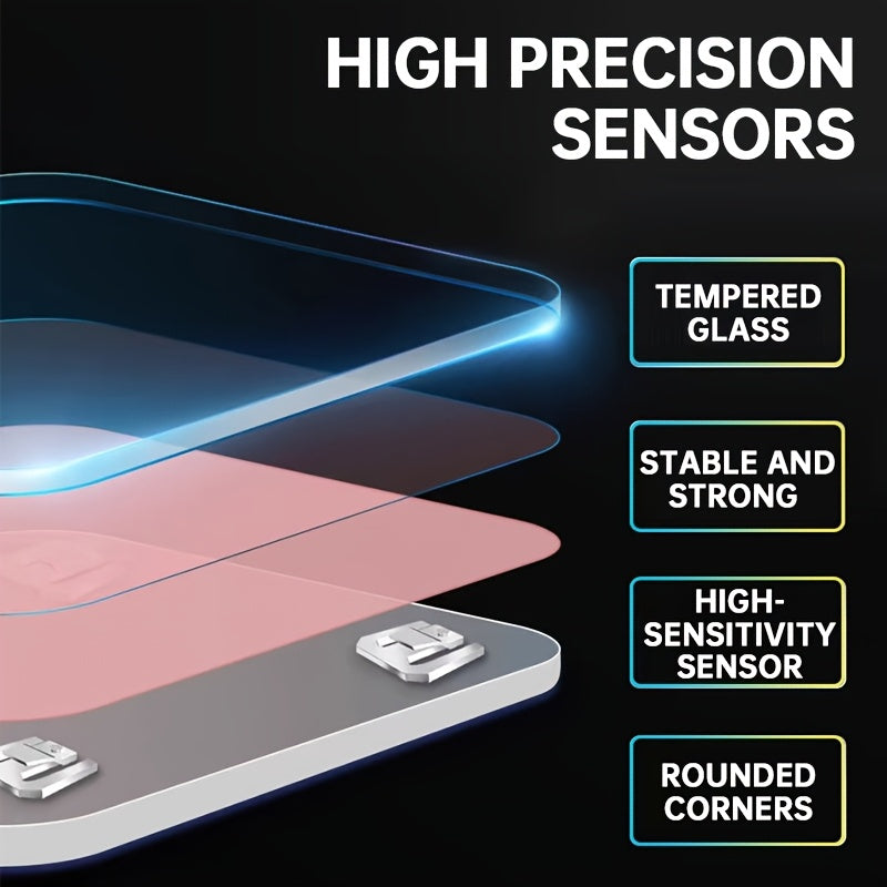 High-Strength 400LB Digital Bathroom Scale Enlarged Surface HD LCD Display Smart Body Weighing Machine with Automatic Recognition And Temperature Display Multi-Function in LB/KG