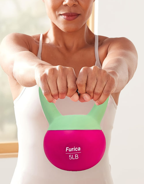 Load image into Gallery viewer, [Rose Red Soft Kettlebell] 1pc Rose Red Soft PE Polyethylene Kettlebell - 5-30LB, Enhancing Strength, Suitable for Home Fitness and Gym
