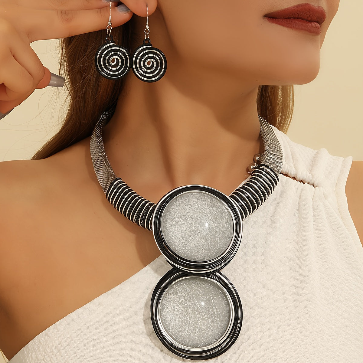 Middle East retro ethnic style necklace and Earrings Bohemian style set in different colors