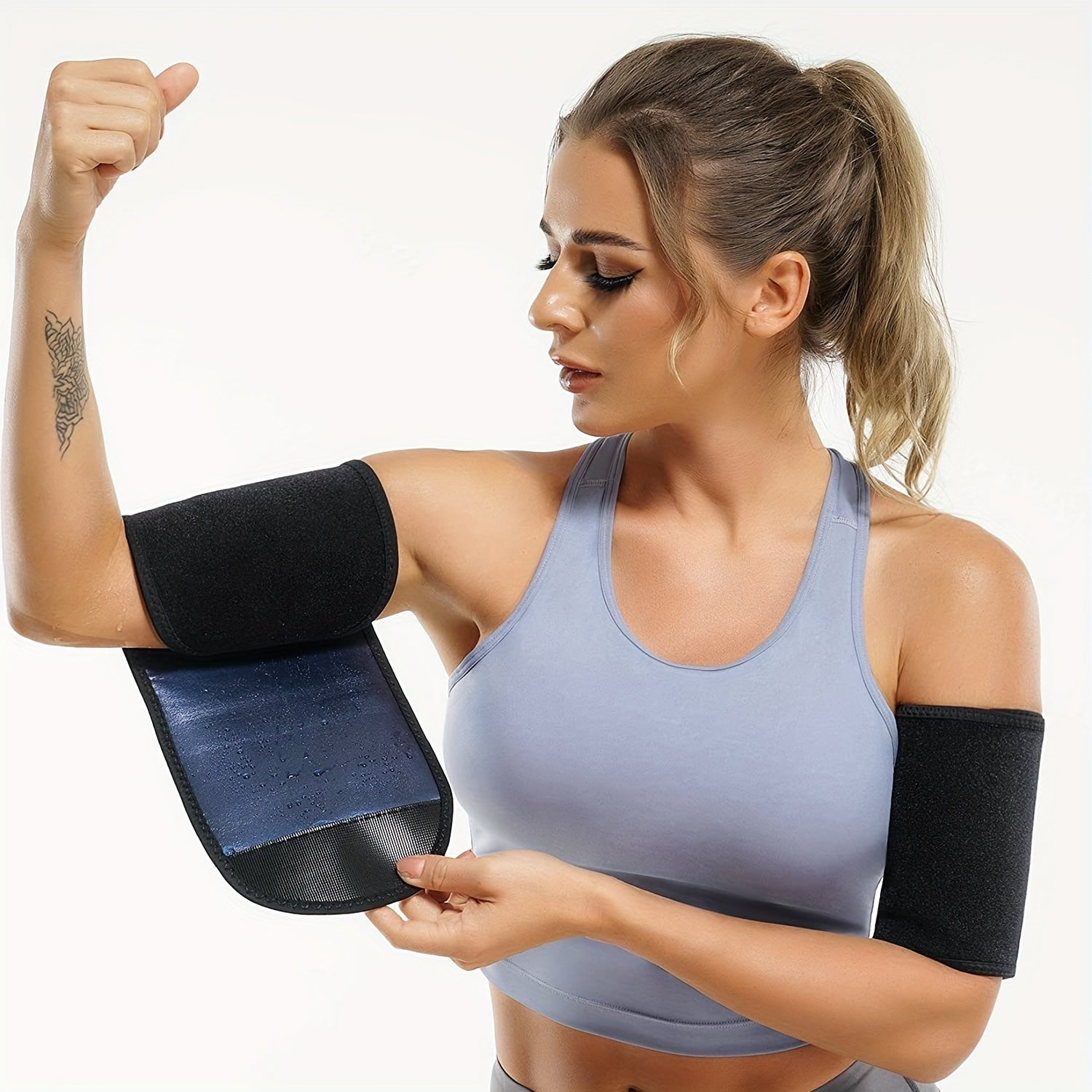 A Pair Of Arm Trimmers, Sauna Sweat Arm Shaping Straps, Adjustable Arm Trainers, And Arm Guards Suitable For Both Men And Women. Suitable For Arm Shaping