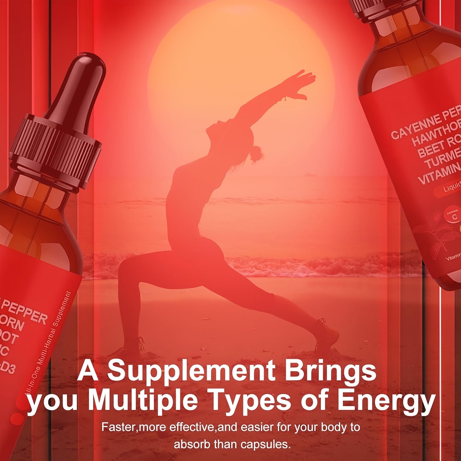 CAYENNE PEPPER, HAWTHORN, BEET ROOT, TURMERIC, VITAMIN K2+D3, ALL-IN-ONE LIQUID DROPS, EASILY MIX WITH SALAD, SMOOTHIES, SANDWICH, DROPS, COFFEE, 60ML