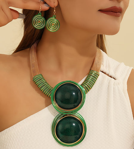 Middle East retro ethnic style necklace and Earrings Bohemian style set in different colors