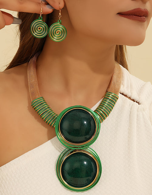 Load image into Gallery viewer, Middle East retro ethnic style necklace and Earrings Bohemian style set in different colors
